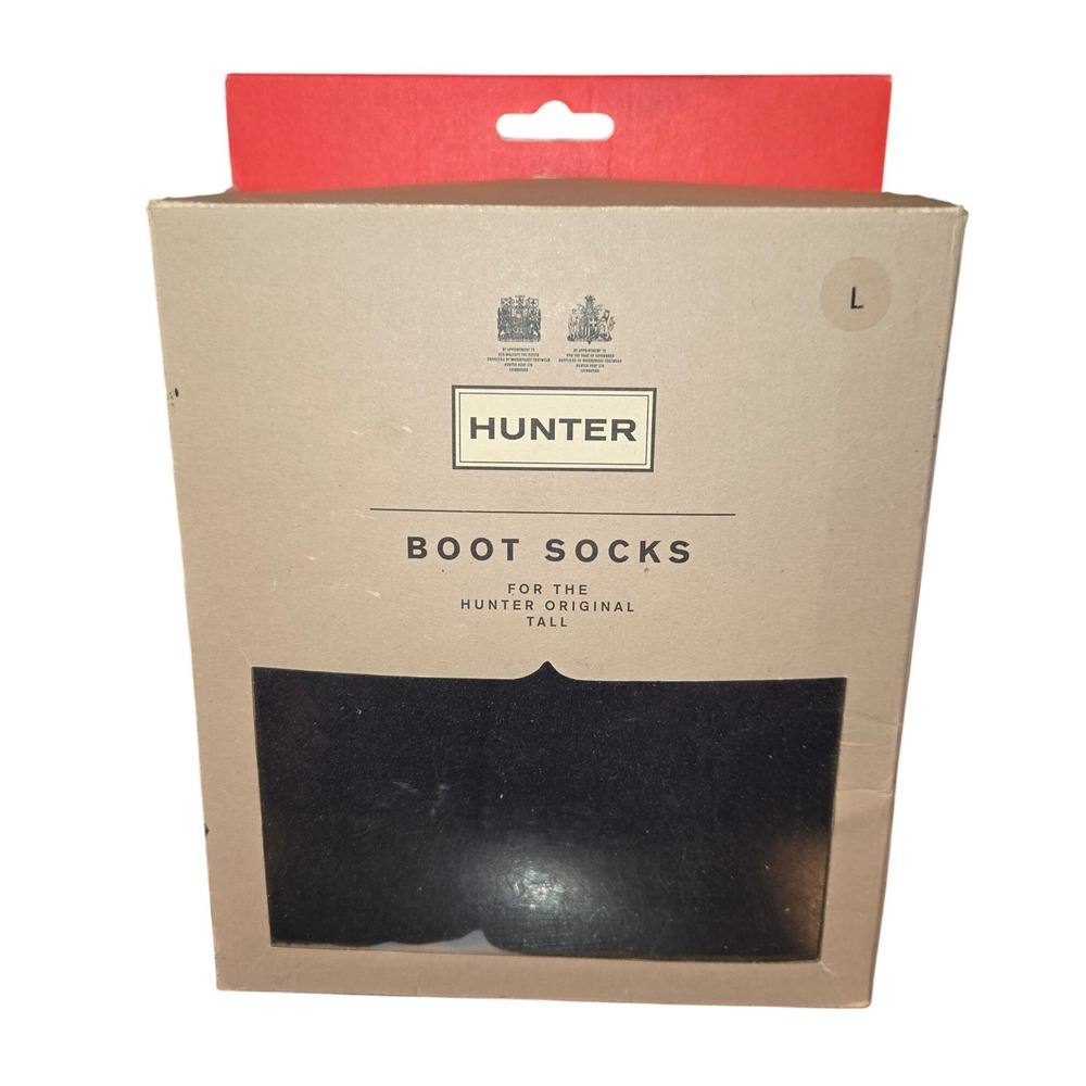 Hunter Boot Socks Unisex L Black Tall Original Fleece Liners UAS3000AAA READ
